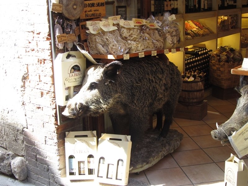 Meat shop selling wild boar