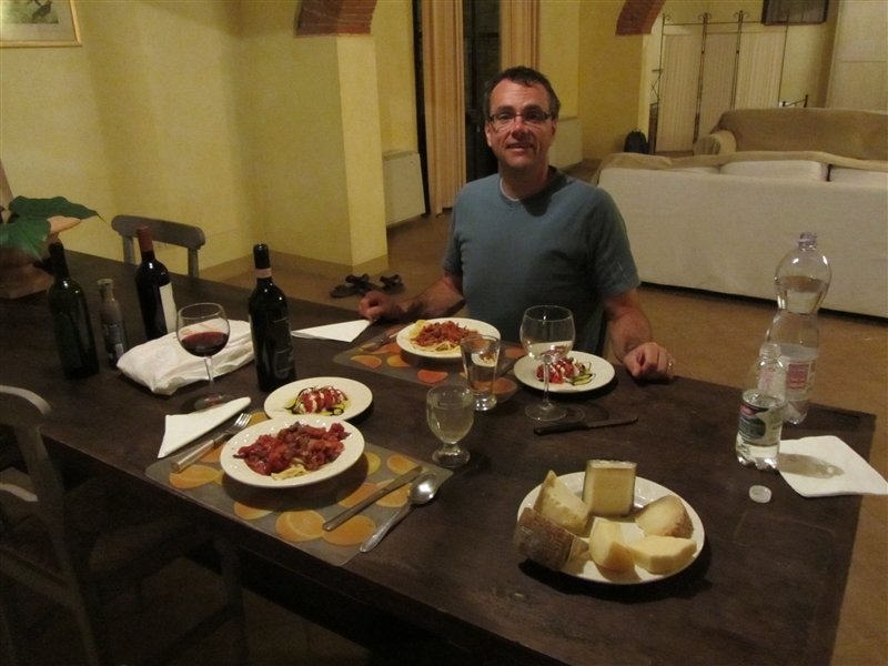 dinner  at the  apartment 