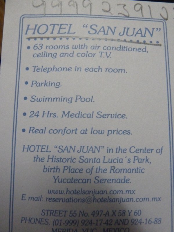 Our hotel flyer... Chosen as it had a ceiling, Bonus!!