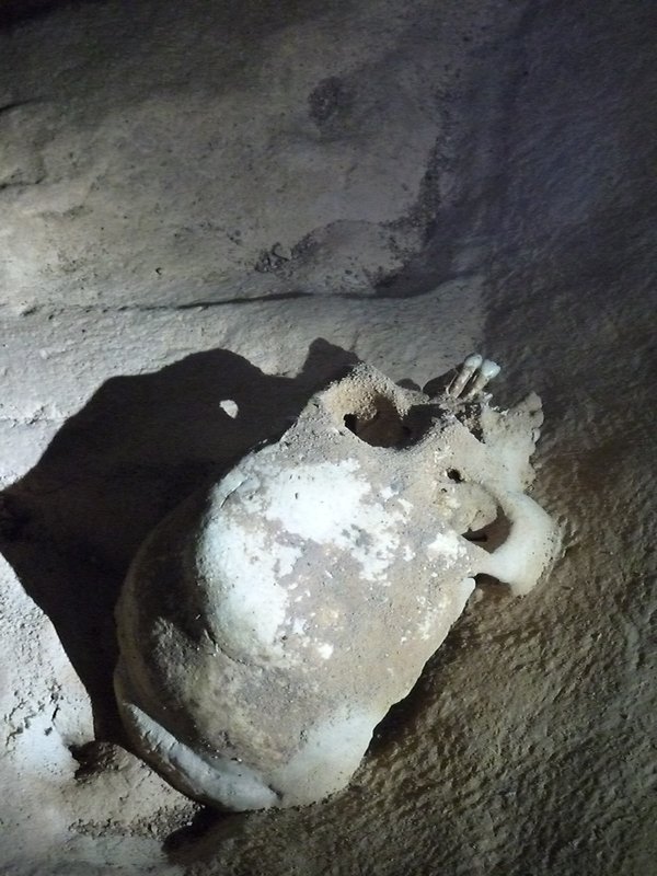 Human Skull remains from the ATM Cave
