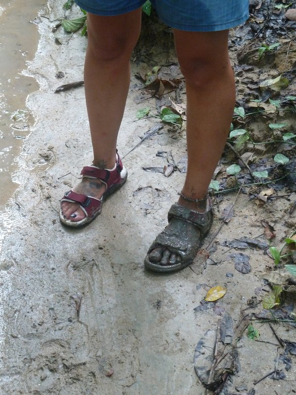 Not only a bad pair of sandals, but a mud booty to go with them.... A few chuckles were released!