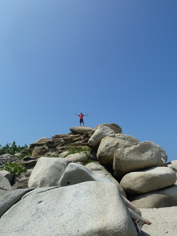 Like a big kid, I had to climb the rocks!