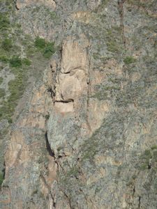 Face carved into the rock by the Incas