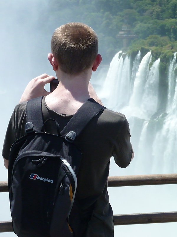 Matt taking in the falls