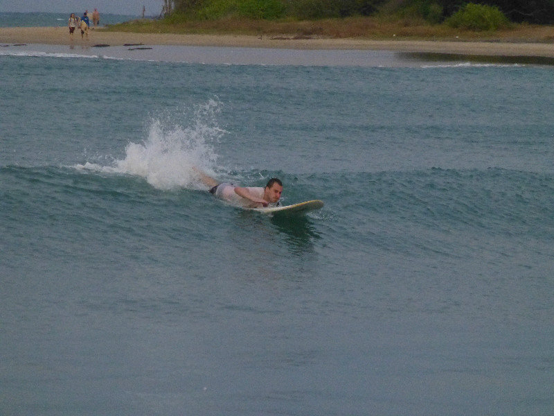 Attempting to surf, Arugam Bay
