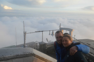 Donna and I after the greulling climb to the top of Adams Peak