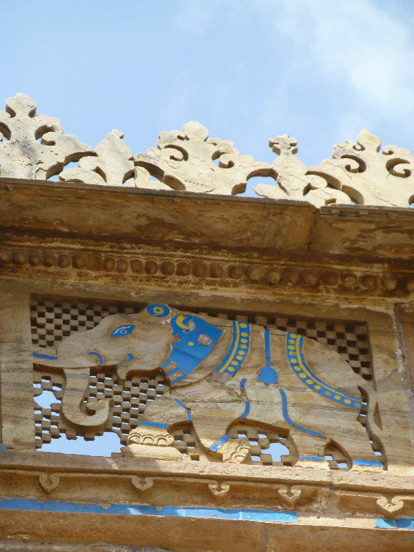 Elephant Carved into Palace outer walls