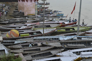 Unused boats due to hign water levels