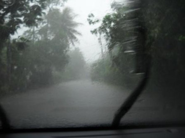 Pohnpei Rain Through the Windshield