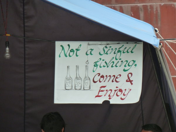 Sign at Thimphu festival