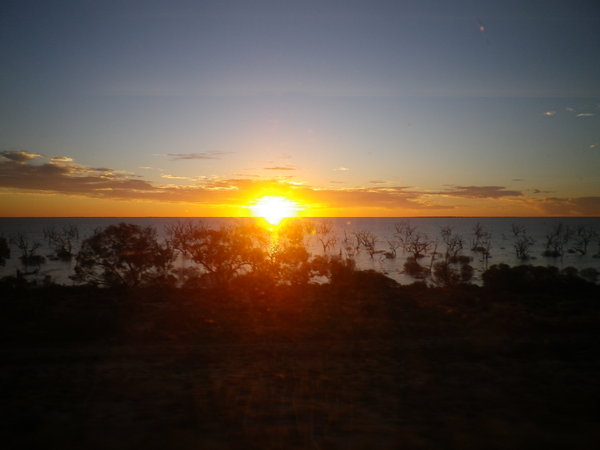 Beautiful sunset somewhere between Adelaide and Sydney