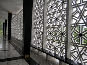 Interior of national Mosque, great wall detail