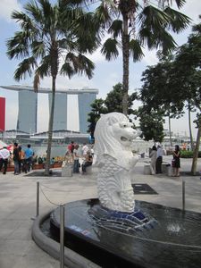 The Singapore Merlion is a symbol of the city.