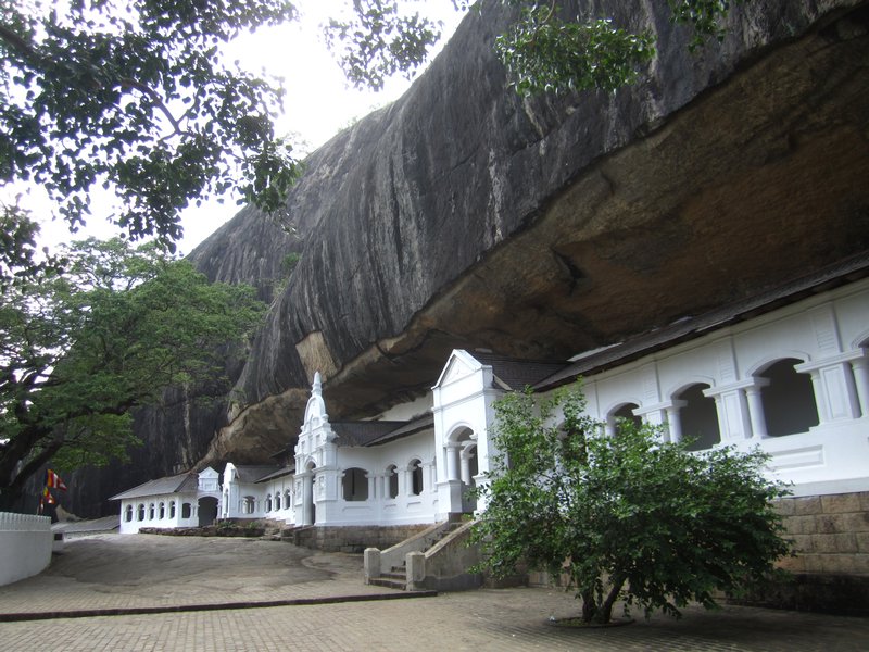 Dambulla temples at the top of the mountain