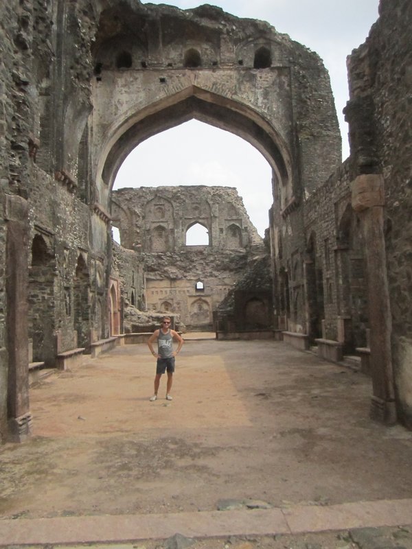 Our first ruins in Mandu, you know, just some small arch work...