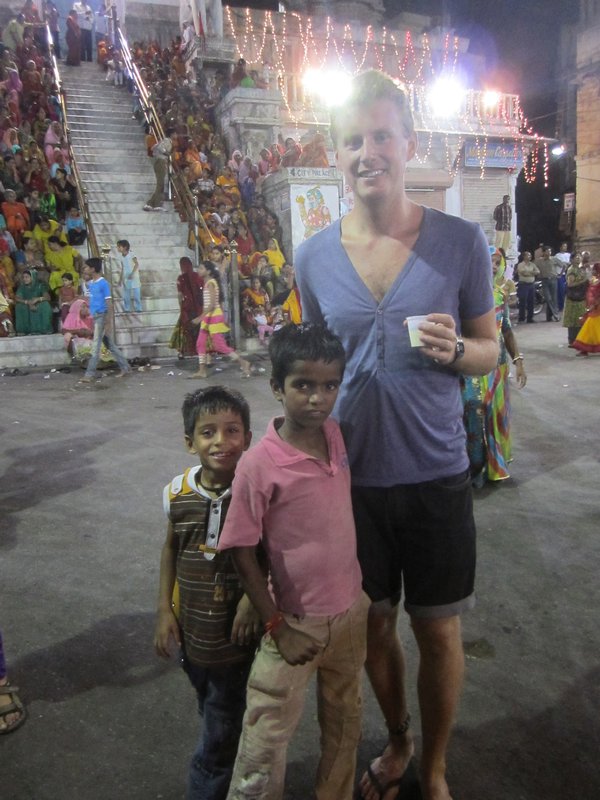 The kids at the temple, the one in pink gave me a good luck card