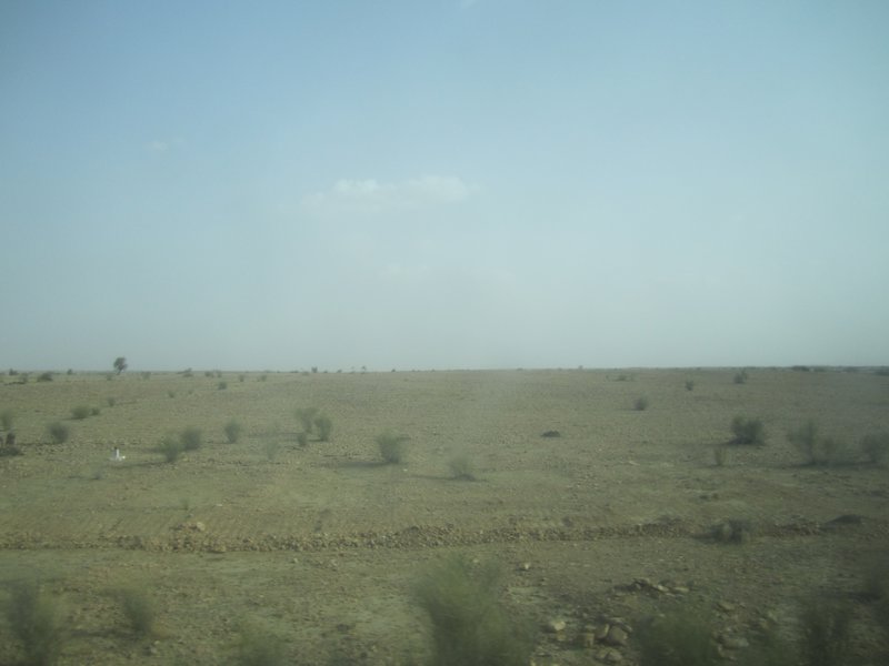 The desert from the train on the way to Jaipur