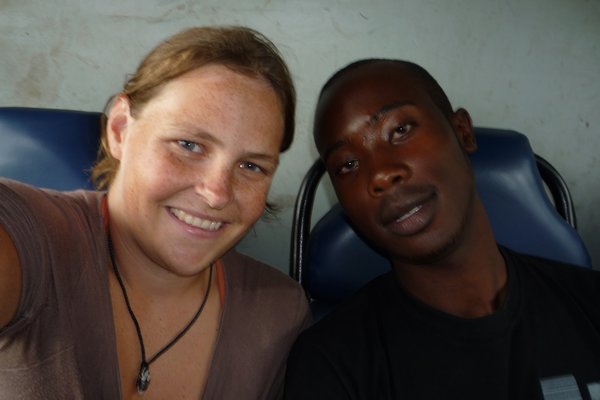 Me & Mike on Bus from Lilongwe to Salima