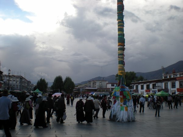 Prayer pole, Barkhor Square...