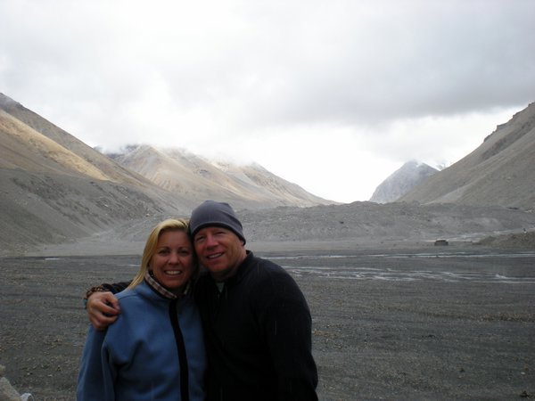 That's Mt. Everest behind us...