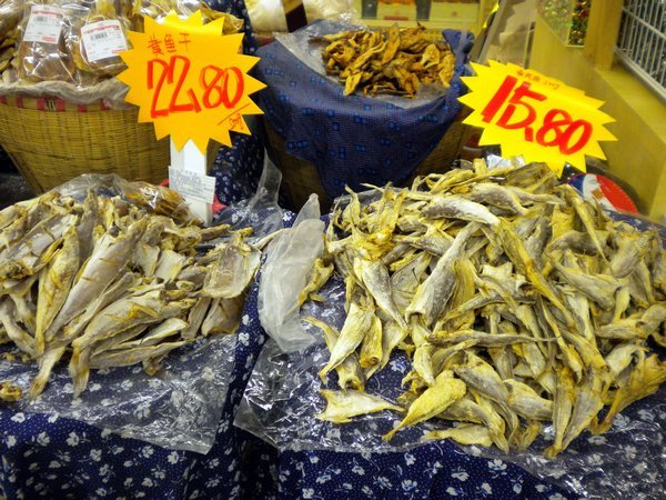 Whole dried, salted fishes...