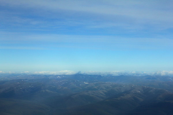 View of the western horizon en route