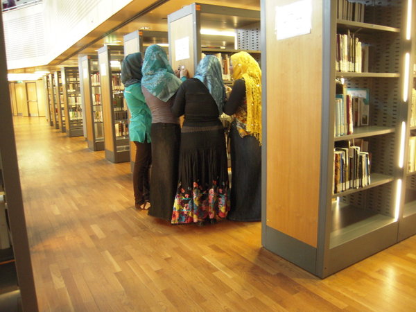 Young Women in Library