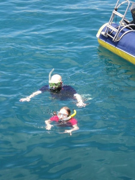 Abbey and Harold snorkeling