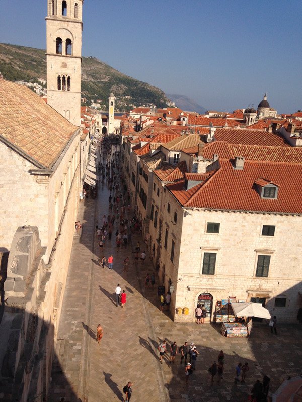 View of the main street in old town from the wall