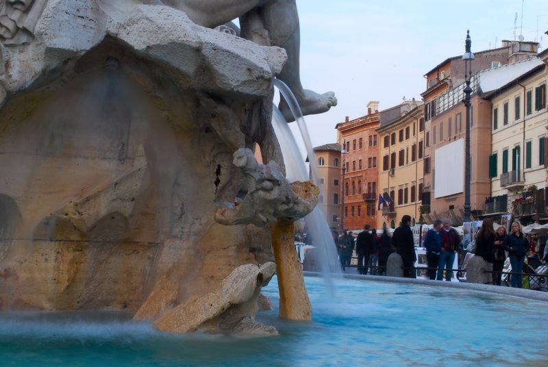 Fountains in Navona plaza.