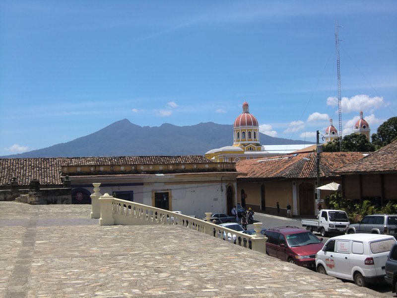 Catedral with Volcan Mombacho in the background.
