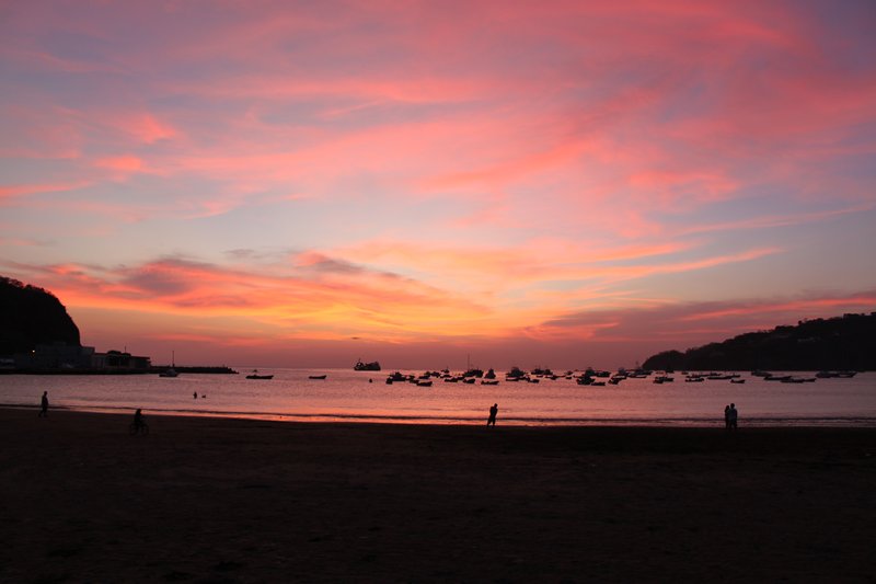 Amazing sunset from the beach in San Juan del Sur
