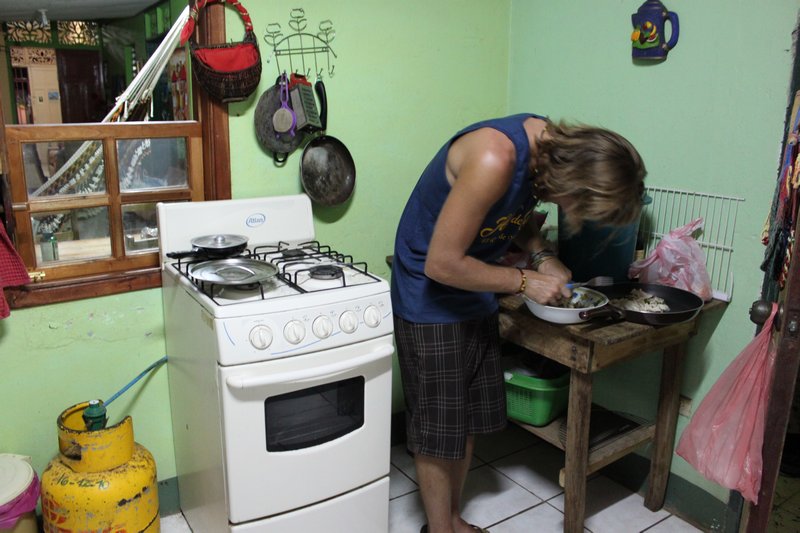 Geoff working hard in the kitchen