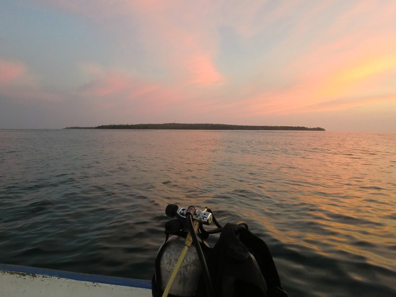 Little Corn Island just after sunset.