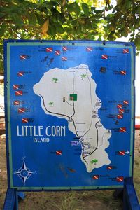 A map of Ltitle Corn Island and all the dive sites around it.