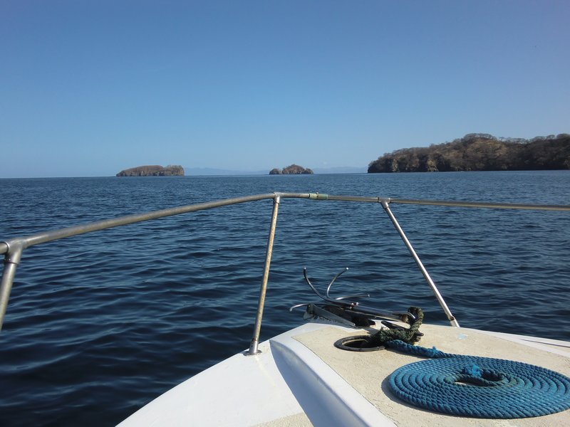 On our way to dive next to the Islands in the distance