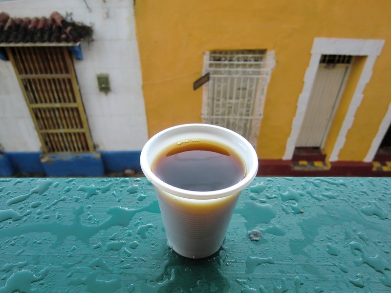 Morning coffee on the balcony.