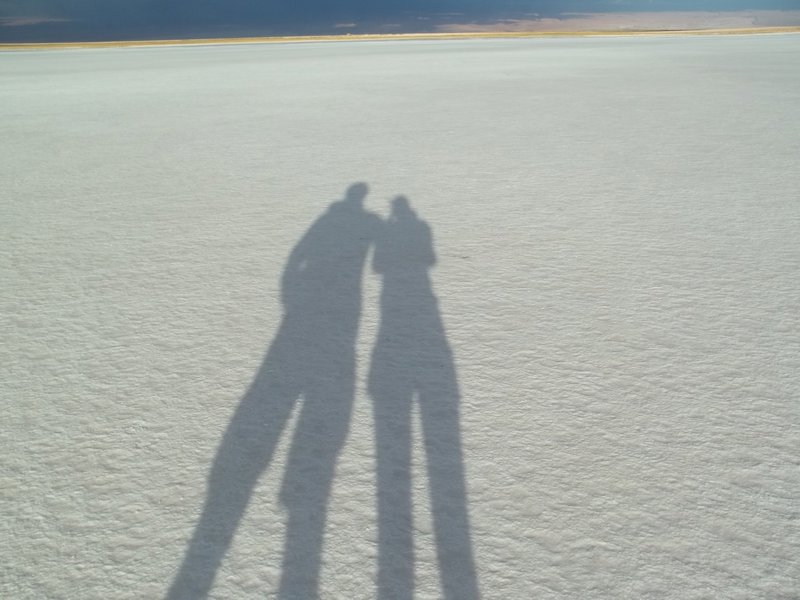 Shadows on the salt lake
