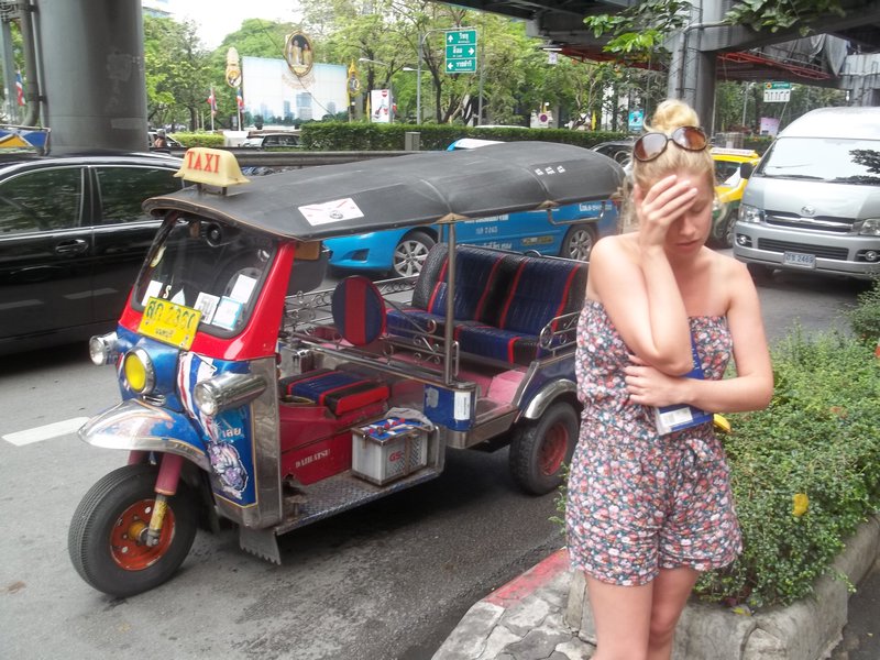 Niamh after her first Tuk Tuk ride
