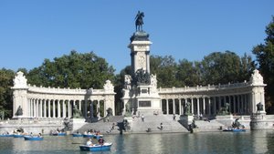 Monument on the boating lake dedicated to Alfonso X11
