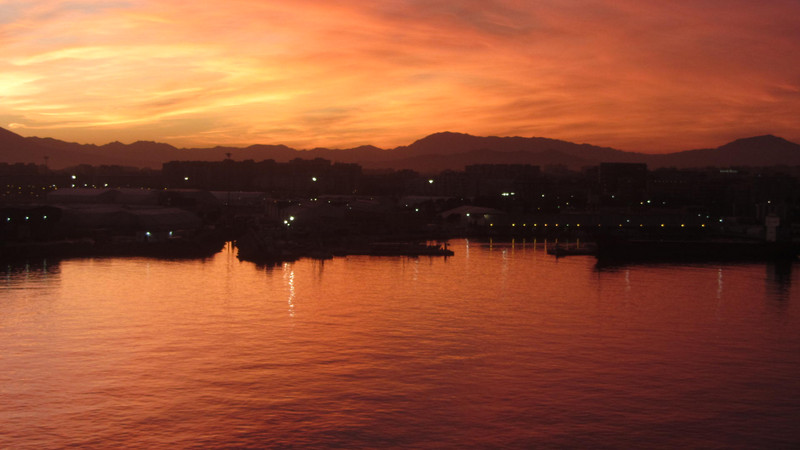Sunset leaving Malaga