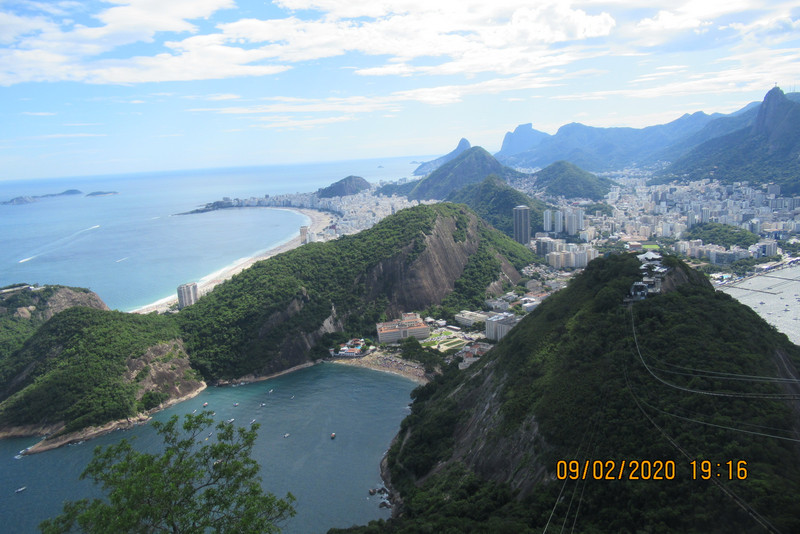 View from Sugarloaf....Copacobana beach with Hilton Hotel