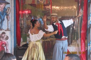 Tango dancing in La Boca