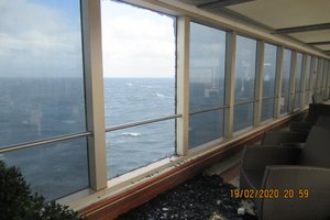 The broken window on the ship