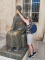 Me rubbing a statues nose!!