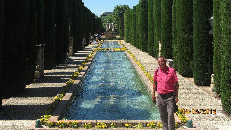 Chris in the gardens of the Alcazar