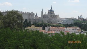 View of Cathedral and part of Royal Palace, Madrid
