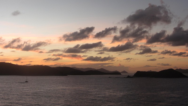 Sunset over Jost Van Dyke island