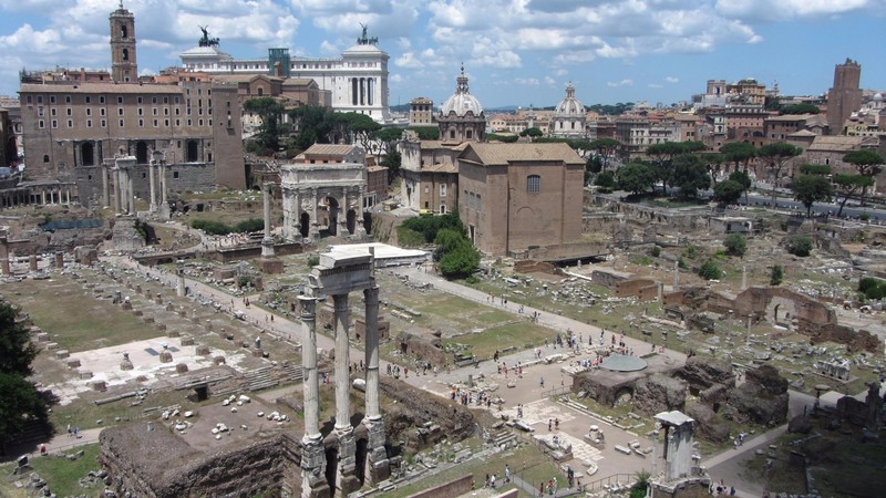 Looking down on the Roman Forum