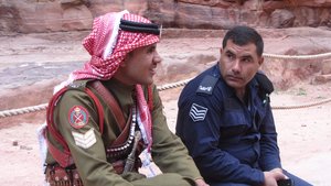 Police and soldier at Petra